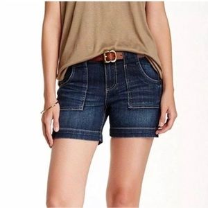 Kut from the Kloth Porkchop Jean Short Blue Wash Faux Cuff Bottom Size 2 RIGID